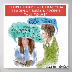 Póster "Estoy leyendo" significa "no me hables"