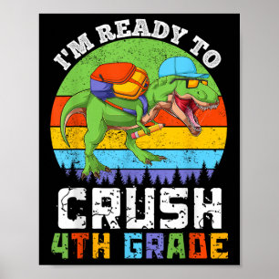 Póster Estoy listo para aplastar 4to cuarto grado dinosau