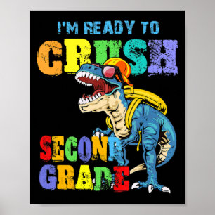 Póster Estoy listo para aplastar a los dinosaurios de seg