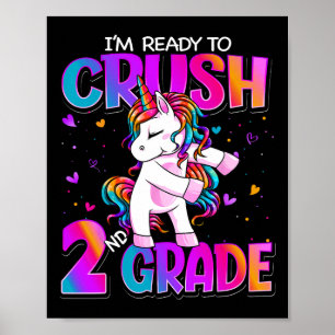 Póster Estoy listo para aplastar a Unicornio de 2º Grado 