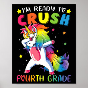 Póster Estoy listo para aplastar cuarto grado divertido D