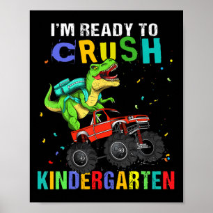 Póster Estoy listo para aplastar dinosaurio de jardín de