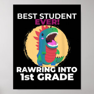Póster Estoy listo para aplastar dinosaurio de primer gra