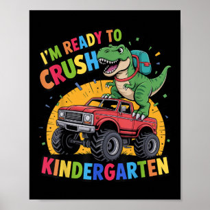 Póster Estoy listo para aplastar dinosaurios de jardín de