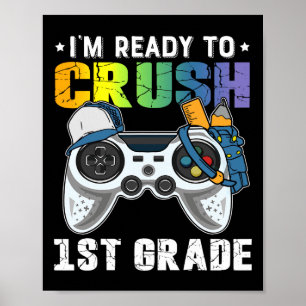 Póster Estoy listo para aplastar el videojuego de primer