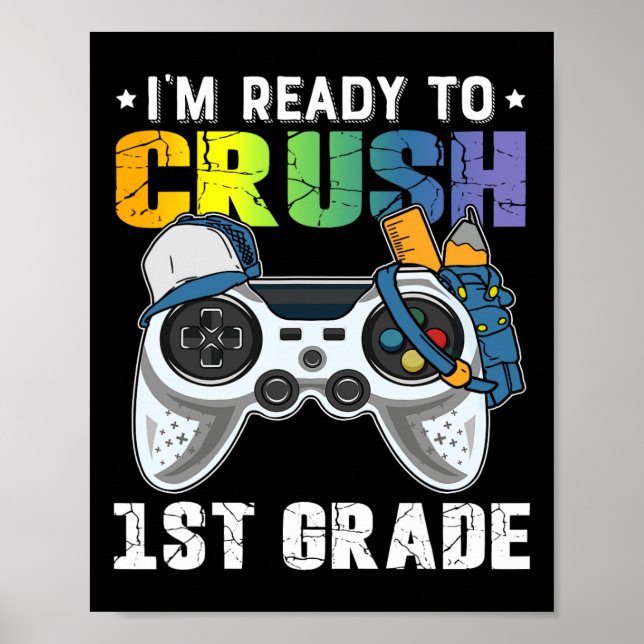 Póster Estoy listo para aplastar el videojuego de primer  (Frente)