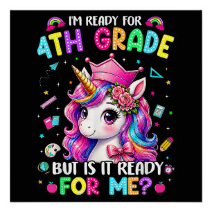 Póster Estoy listo para el unicornio de 4to grado primer 