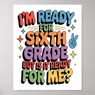 Póster Estoy listo para sexto grado pero ¿está listo para