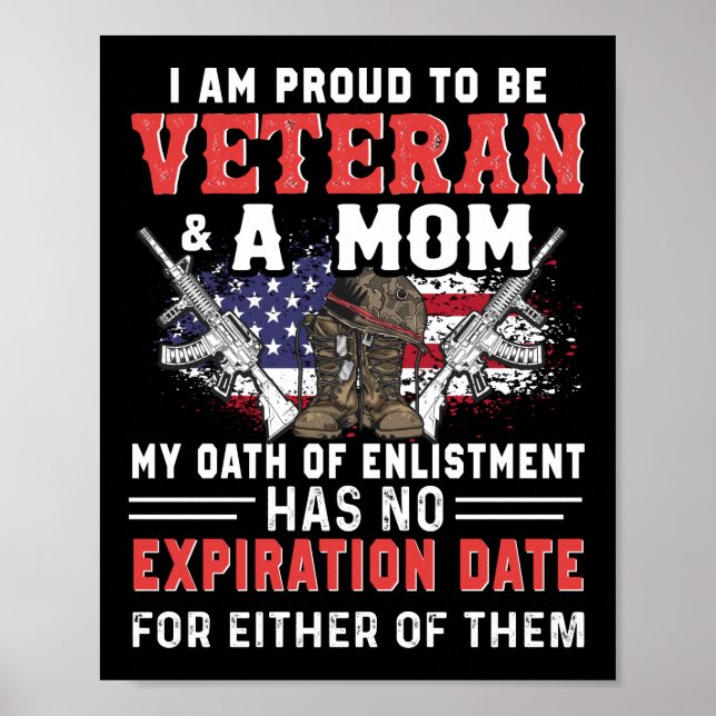 Póster Estoy Orgullosa De Ser Veterana Y Mamá Veterana. (Frente)