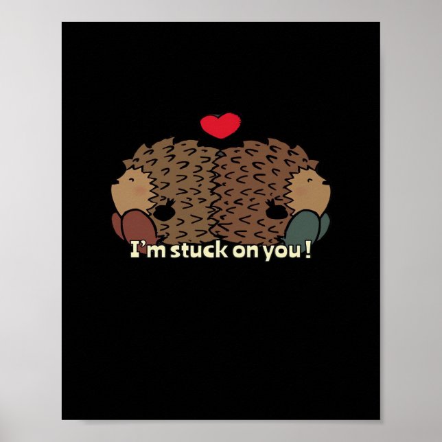 Póster Estoy Pegado a Ti Diseño Romántico Atemporal (Frente)