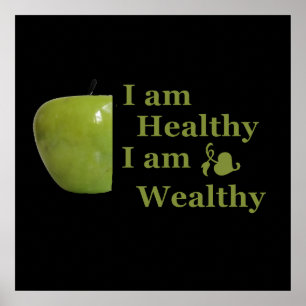 Póster estoy sano, soy una motivación rica