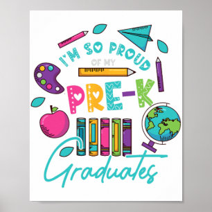 Póster Estoy Tan Orgulloso De Mis Graduados De Preescolar