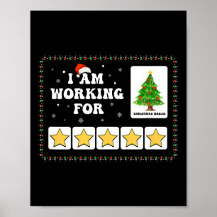 Póster Estoy Trabajando Para Navidades Romper Árbol De Na