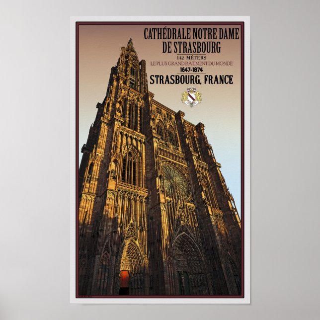 Póster Estrasburgo - Catedral Notre Dame (Frente)