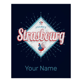 Póster Estrasburgo Gran Este Francia Retro Rooster Vintag