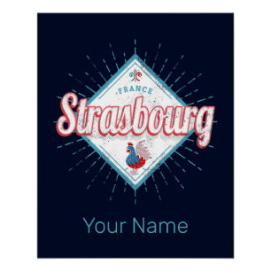 Póster Estrasburgo Gran Este Francia Retro Rooster Vintag