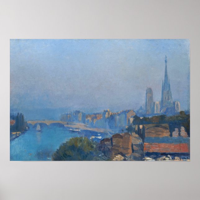 Póster Estrasburgo - Rouen El Sena Y La Catedral (Frente)