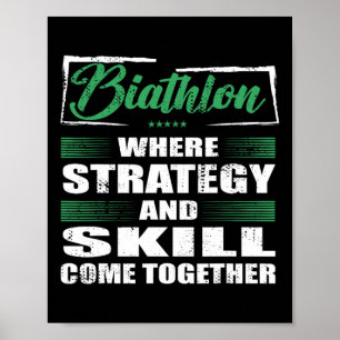 Póster Estrategia Deportiva De Biatlón Y Habilidades Se U