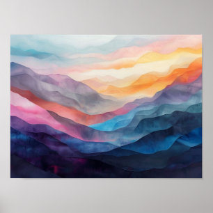 Póster Estratos Etéreos: Un Paisaje Abstracto Multicapa