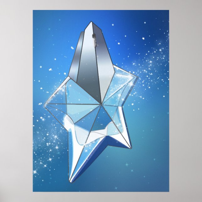 Póster Estrella azul de aguja Estrella Perfume Botella Gl (Frente)