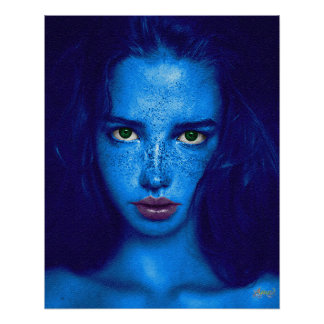 Póster Estrella azul-verde