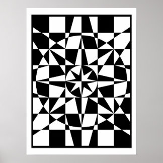 Póster Estrella blanca y negra