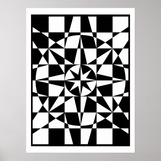 Póster Estrella blanca y negra (Frente)