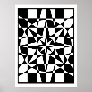 Póster Estrella blanco y negro