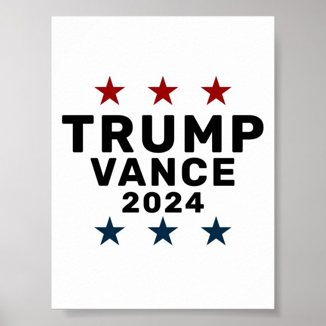 Póster Estrella clásica Trump Vance 2024 (Frente)