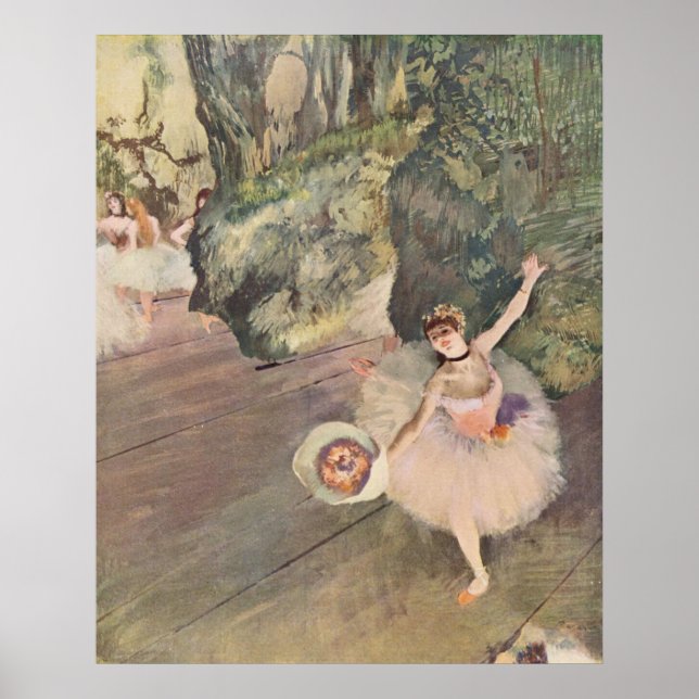 Póster Estrella de Ballet Edgar Degas con Flores 1878 pas (Frente)