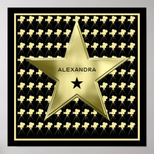 Póster Estrella de Cine en Casa con Nombre Personalizado
