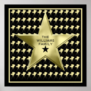 Póster Estrella de Cine en Casa FAMILIA Nombre Personaliz