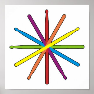 Póster Estrella de color de palo de tambor