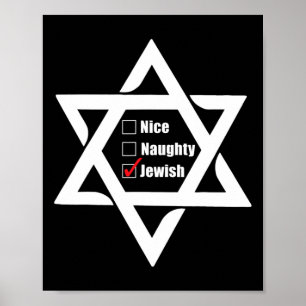 Póster Estrella De David Nice Naughty Jewi En Hanukkah Na