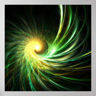 Póster Estrella de espiral verde - Poster