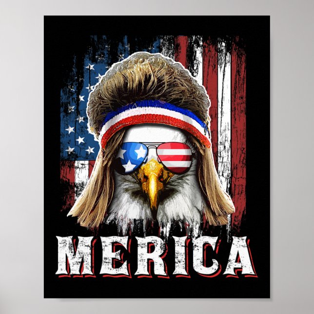 Póster Estrella De La Bandera Americana Merica Eagle Mull (Frente)