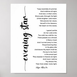 Póster Estrella de la noche poema de Edgar Allan Poe Post