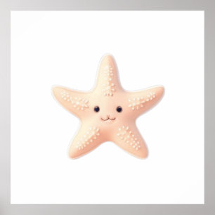 Póster Estrella de mar rosa linda