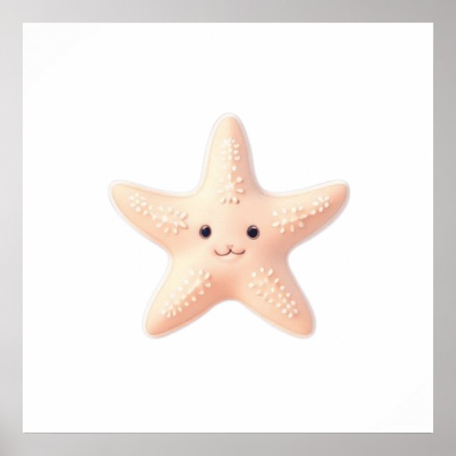 Póster Estrella de mar rosa linda (Frente)