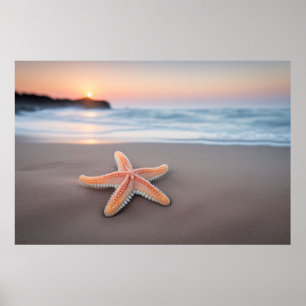 Póster Estrella de mar tendida en una playa