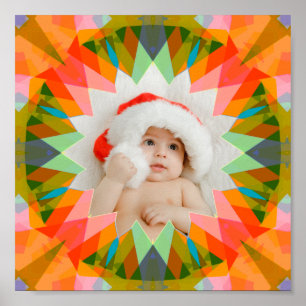 Póster Estrella de Navidad Rosa Verde Personalizada Regal