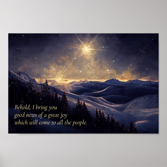 Póster Estrella de Navidades de montaña (Frente)