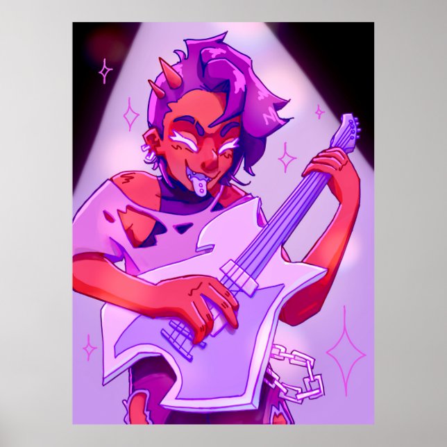 Póster Estrella de Rock Demonio (Frente)