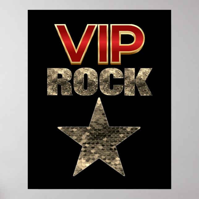 Póster Estrella de rock VIP Red Black and Gold (Frente)