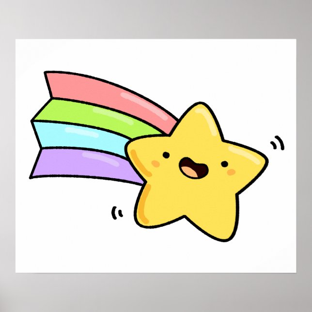 Póster Estrella de tiro de Kawaii (Frente)