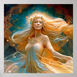 Póster Estrella de Virgo, diosa de señas, ser celestial,