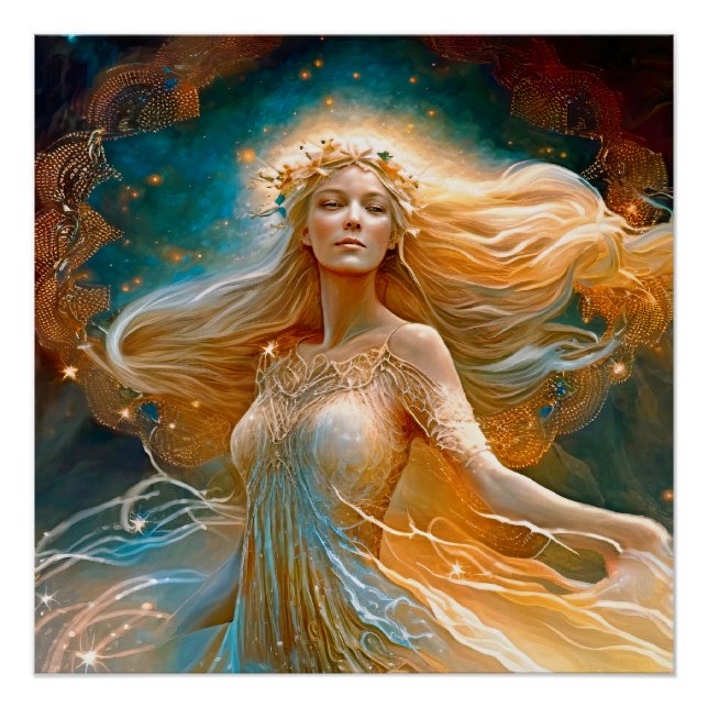 Póster Estrella de Virgo, diosa de señas, ser celestial,  (Anverso)
