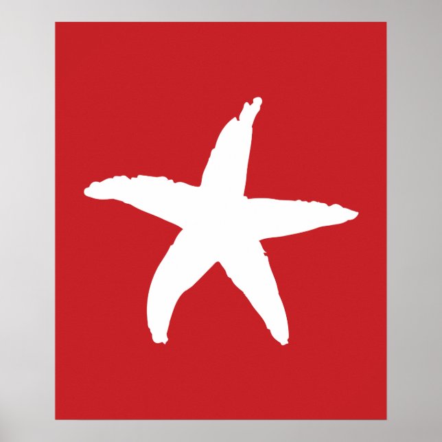 Póster Estrella del Mar Náutico Rojo y Blanco (Frente)