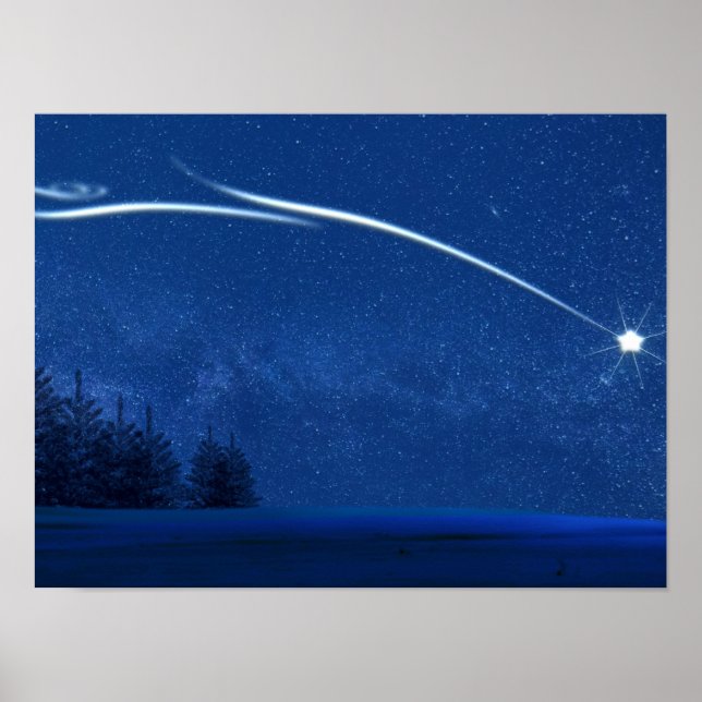 Póster Estrella del Norte sobre el bosque (Frente)