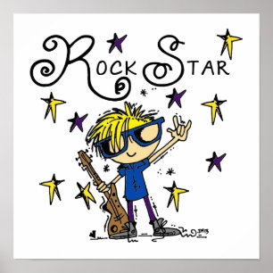 Póster Estrella del rock rubia del muchacho